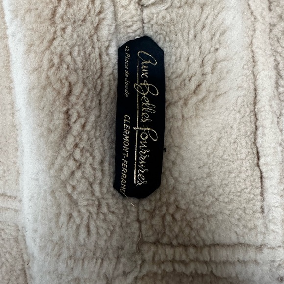 Penny Lane French Shearling Fur Vintage Suede Trench Coat with Leather Belt - Picture 3 of 4